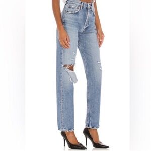 Agolde 90s Pinch Waist Distressed High Rise Straight Leg Jeans -Lineup